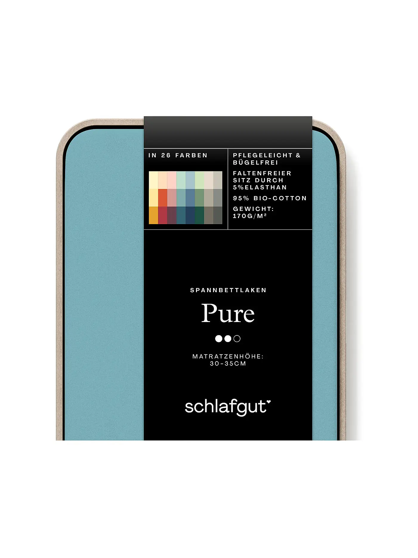 SCHLAFGUT | Jersey Spannleintuch PURE 90x200cm Grey Light S | mint